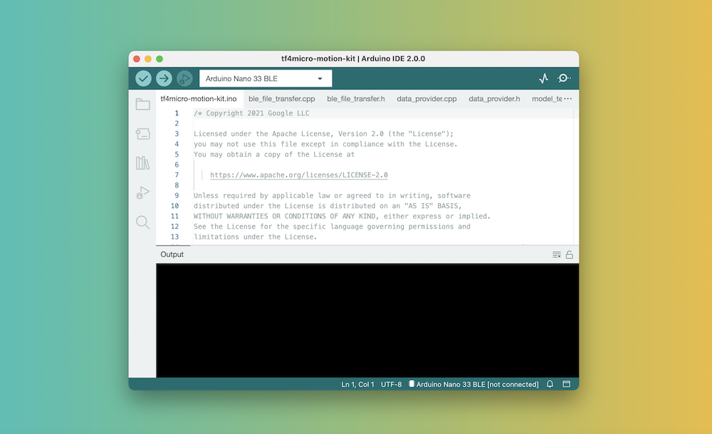 screenshot of the Arduino IDE